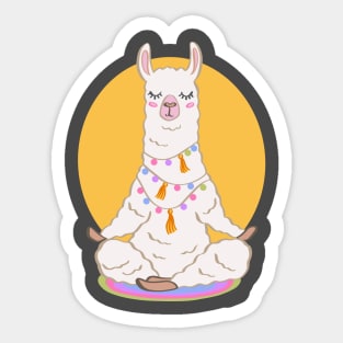 Llama Zen Vibes Llamastay Namaste Yoga Pose Sticker